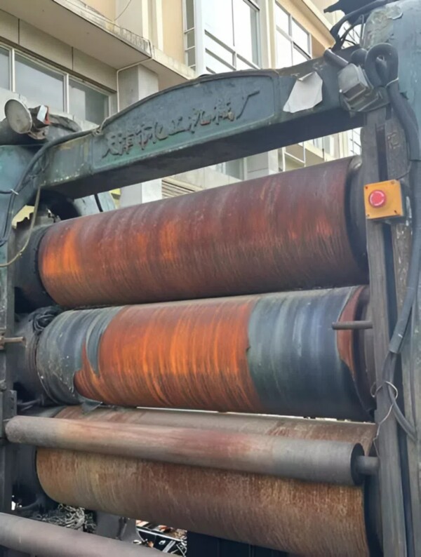 "Refurbished 450x1500 mm rubber roller machine for sheet making"