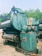 Front view of rubber vulcanise rotocure machine 700x1700 mm with 1550 mm steel belt