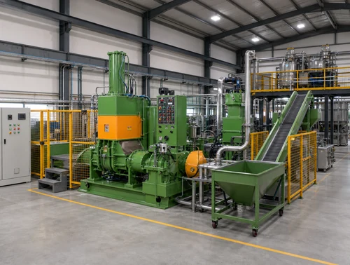 Dispersion Kneader Raipur integrated into an organised rubber-mixing production line