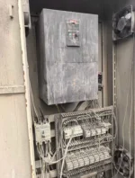 3 Roll Calender Machine - preowned 610 x 1830 mm machine front control view