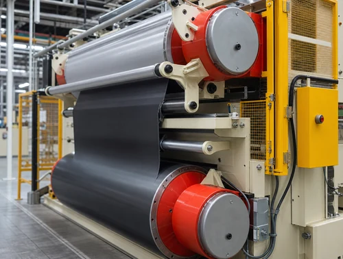 Rotocure machine curing drums, safety guards, and rubber sheet path