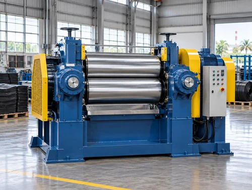 Industrial rubber refiner mill supplied by a refiner mill retailer in Surat
