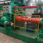 Used XK550 rubber mixing mill drive and gearbox view