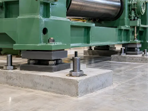 Rubber mixing mill foundation bolts and levelling pads