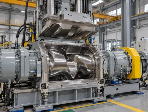 Rubber dispersion kneader prepared for factory acceptance testing