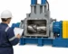 Illustration of a technician reviewing a kneader ram inspection checklist
