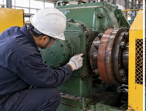 Gearbox and coupling inspection on a second hand rubber mixing mill