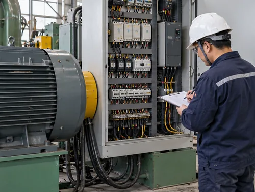 Electrical motor and control cabinet review for a rubber mixing mill