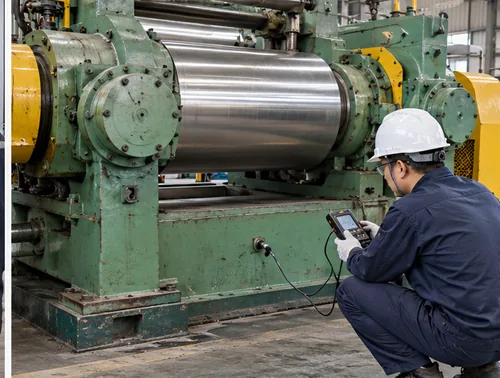 No-load vibration check during a rubber mixing mill trial