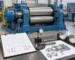Illustrative journal and bearing maintenance records beside a rubber mixing mill