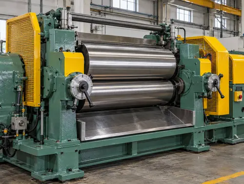 Refurbished rubber mixing mill in a Mumbai factory